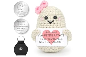 Aurasky Pomme de Terre Positive, Petite Patate en Français, Poupées de Pomme Terre avec Carte Positive et Câlin Porte Bonheur, Inspirant Cadeaux pour Homme Femme Enfant Couple Collègue