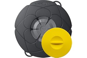 GRILLMER Kochblume - das Original vom Erfinder Armin Harecker L 29 cm anthrazit | Überkochschutz für Topfgrößen von Ø 14 bis 24 cm | mit Frischhaltedeckel gratis