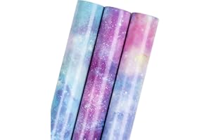 Holijolly Rouleau de papier d’emballage - Mini rouleau - 43cm X 3m par rouleau - Galaxy Design