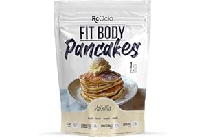 RCOCIO Mezcla para Tortitas/Pancakes proteica FitBody saciante Alto en Proteínas Bajo en Calorías | Tortita proteina Sin Azúcares Añadidos, Ingredientes Naturales (1KG, Vainilla)