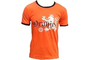 TICILA Herren T-Shirt Oranje Holland Dutch Niederlande Netherlands Champion Football Fussball WM EM Designer Fan Tee Trikot Orange