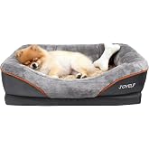 JOYELF Memory Foam Dog Bed and Sofa Orthopedic Small Dog Bed with Removable Washable Cover and Squeaky Toys as Gift