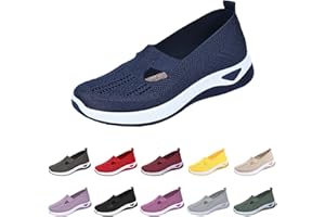 Gyaimxfu Zapatos Ortopédicos para Mujer con Malla Zapatillas Sin Cordones para Mujer Sin Manos Antideslizantes para Caminar Zapatillas Ortopédicas de Plataforma Ligeras Cómodas