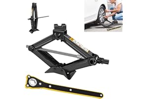 ROYALSWILL Cric a forbice per auto, 2 tonnellate, con cricchetto, cric a forbice in acciaio resistente, 11-39 cm, strumento di sollevamento per auto, furgone, kit di emergenza per riparazione pneumatici auto