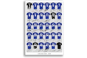 Mounted Gifts Chelsea Team Squad 2025-2026 Signed Poster Print Framed Picture Photo Autograph Gift 25/26 Enzo Cole Palmer Garnacho Joao Pedro (A4 Squad Poster)