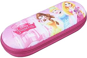 KINDLER ETUIS Kindgerechtes leichtes Brillenetui aus robustem Textil - "Disney Princess" mit Reißverschluss in der Farbe Rosa