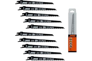 JMD 10 Piezas S644D Hojas de Sierra Sable para Madera HCS 152mm 6TPI Hoja Sierra Sable Madera Compatible con Bosch Dewalt Makita etc