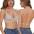 Shewant Halter Backless Bra for Dress Multiway Convertible Bra Seamless Wirefree Push Up Low Back Bra for Women