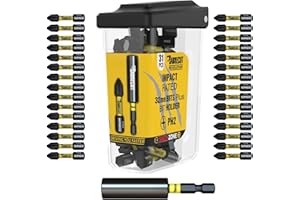 31 x SabreCut SCRPH23231B 32 mm PH2 e 60 mm Impact Bit Holder Magnetic Impact Screw Driver Bit Set Single Ended Phillips Heavy Duty compatibile con Dewalt Milwaukee Bosch Makita e altri