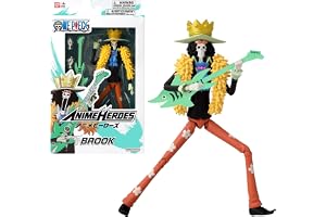 BANDAI Anime Heroes - One Piece - Anime Heroes figur 17 cm - Brook actionfigur - Officiell Manga One Piece licens - Brook Ledad figur - Leksak för barn från 4 år och uppåt - 37006
