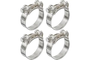 OWDFF Moto Collier de Tuyau D'échappement 74-79mm Collier Echappement Moto 4PCS Collier Serrage Inoxydable Antirouille et Durable Convient Aux Tuyaux D'égout Aux Tuyaux aux Motos (4, 74-79mm)