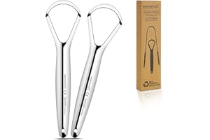 "Dentaplex“ Zungenschaber aus Metall und Edelstahl. Zungenschaber für Erwachsene. Stellen Sie frischen Atem Wieder her. Verbessern Sie den Geschmack und die Mundgesundheit mit unseren Zungenreinigern