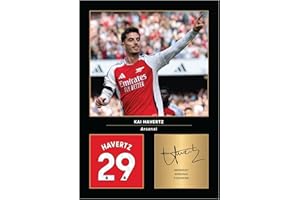 Icons Wall Art Kai Havertz Signiertes Arsenal A4 gedrucktes Foto Bild Display Geschenk für Real Madrid Fans digital reproduzierte Signatur ungerahmt