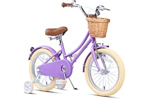 Glerc Bicicletta da ragazza con cestino per bambini da 2 a 12 anni, 12 14 16 20 pollici con campanello e stabilizzatori, colori multipli