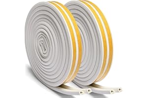 ZOPHEN Taśma uszczelniająca do drzwi, 20 m, samoprzylepna uszczelka okienna, drzwi, okna, ochrona przed kolizją, gumowa pianka, paski, izolacja akustyczna, taśma uszczelniająca, samoprzylepna (D-biała)