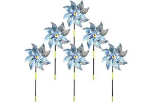 SHENGRUILI 6 Pcs Windräder Vogelabwehr,Windrad Obstgarten,Vogelabwehr Reflektierende Windmühle,Obstgarten Vogelabwehr,Reflektierende Windmühle,Vogelschreck Reflektierende Vogelabwehr