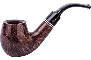 DR WATSON Pipa in radica per tabacco, intagliata a mano, adatta per filtro da 9mm, viene fornita con sacchetto, in scatola, (Holmes, Marrone)