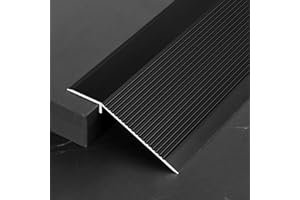 CHINGCOO Riduttore a pavimento in alluminio, adatto per soglia di apertura della porta, rampa laminato, per colmare l'altezza tra 10 – 35 mm (0,9 m x 100 mm) (nero opaco, 0,9 m x 100 mm)