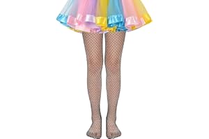 YUNHENTONG Collant Résille Noir Enfant Fille 7-12 Ans, Représentation sur Scène, Fête à Thème, Cosplay