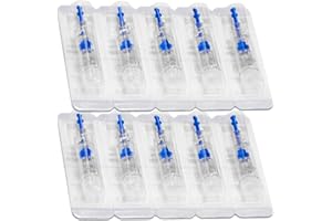 P-BEAUTY COSMETIC ACCESSORIES P-Beauty 10x Cartuchos de Agujas F8S Derma Pen | Anti-Envejecimiento, Eliminación de Cicatrices & Rejuvenecimiento de Piel | Compatible con Dispositivo F8S 2024-0,25mm-3mm | (10x 3D NANO Silicon Z)