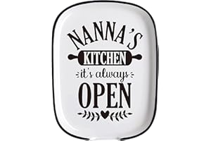 SCALZE Farmhouse Modern Kitchen Ceramic Large Spoon Rest, Nana's Kitchen Funny White Cooking Utensil Rest Spoon Holders for Nana Grandma Kitchen Counter Stove Top