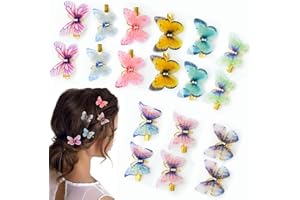 Hurifeng 18 Stück Schmetterling Haarklammern für Mädchen – Bunte, Glitzernde Haarspangen für Kinder, Mädchen & Frauen – Niedliche Kinder Haarschmuck, Haarklammern für Party, Geburtstag und Alltagsgebr