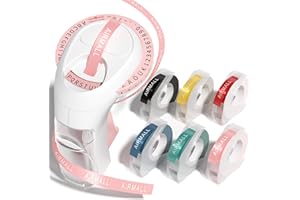 AIRMALL TEC Airmall Etikettenprägegerät Prägegerät mit 6 Rollen 3D Prägebändern 9mm x 3m, Handgerät Vintage Beschriftungsgerät Prägegerät, Handbuch Tragbare Etikettiergerät für Home Schule Küche und DIY