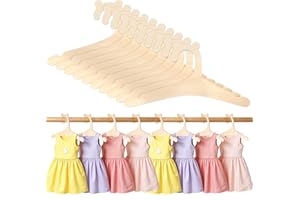 Nogeqi 10 drewnianych wieszaków na ubrania dla dzieci, wieszaki na ubrania dla niemowląt, z bukowym pałąkiem z antypoślizgowymi rowkami, delikatne (22,7 cm)