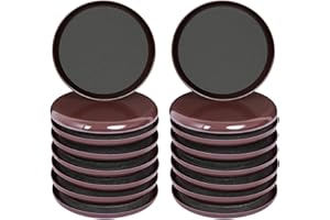 Ezprotekt Deslizadores Reutilizables para Muebles de 3.5"/89 mm para Superficies de Alfombras, Mover Muebles Pesados Rápida y Fácilmente con Deslizadores de Muebles Redondos,16 Piezas Marrón