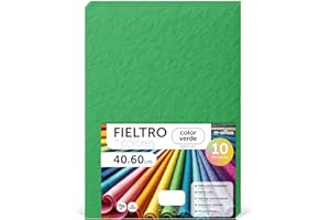 m-office Feutrine Loisir Créatif, Feutrine de Couleurs, Douce et Flexible, Matériau pour Couture, Tissus Patchwork, Idéale pour Projets DIY, Artisanat ou Décoration, 40x60cm (Vert, 10 pcs)