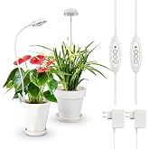 SANSI Full Spectrum LED Plant Lamp 10W 4000K, with Timer, 2 Pieces | Grow Light, Automatic Timer 3H/6H/12H, 4 Brightness Leve