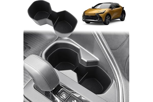 GAFAT Compatible avec Toyota C-HR 2024 2025 2026 Hybrid PHEV Porte-Gobelet Coque de Protection, en Caoutchouc Souple TPE, Supporte Console Centrale, OEM d'Origine, Antidérapant, Accessoires 2025 CHR