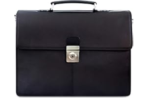STILORD 'Theodor' Mêska teczka na dokumenty skórzana walizka na laptopa Torba biurowa z paskiem na ramiê Classic Vintage, Kolor:czarny