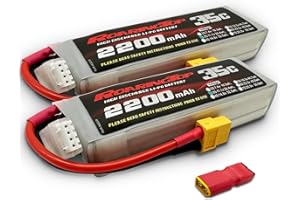 RoaringTop 3S 2200mAh 35C 11.1V Lipo Batterie(décharge Continue) Batterie Softshell avec XT60 pour RC Avion RC Hélicoptère DJI Avion RC Quadcopter Drone FPV (2PC 35C)