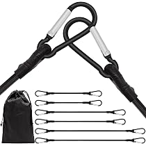Tendeurs Élastiques DRERIO 2m - Crochets Acier Inox - Cordes Bungee Pour Bâches, Vélo, Bagages - Lot 2m