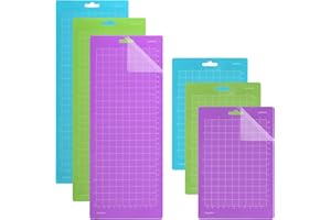 Lot de 6 tapis de découpe pour Cricut Joy 4,5" x 12" + 4,5" x 6,5", grip standard antidérapant et durable Tapis de découpe adhésif et adhésif flexible