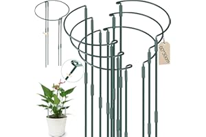 YeahBoom 6 Pièces 30x60cm Tuteurs pour Plantes,Piquets Verts Demi-Ronds Support,Soutien pour Plantes de Jardin,Support de Plantes de Jardin Demi-Rond,pour Hortensias, Pivoines, Plantes Vivace, Légume