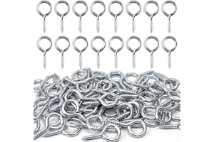 CHUDIAN Śruba z oczkiem, 60 szt., hak wkręcany, haczyk na oko ze stali węglowej, ocynkowana szpilka do okuć i projektów dekoracyjnych (4 cm x 1,2 cm x 0,5 cm)