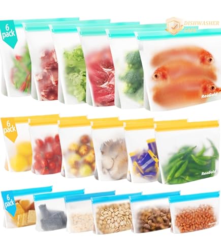 Runyue Sacchetto Di Cibo In Silicone Riutilizzabili, Borse Per Alimenti - Foto 6