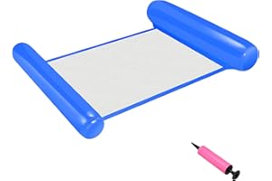 WILLCEAL Aufblasbarer Pool schwimmt Wasser Hängematte - 4 in 1 Mehrzweck aufblasbare Hängematte Wasser Hängematte Lounge für Erwachsene Pool oder Strand mit Inflator