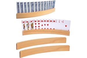 AUTOWNLUX Kartenhalter Kinder, 2 Stück Kartenhalter Spielkarten Holz, Spielkartenhalter Freisprech für Kinder, Erwachsen, Senioren