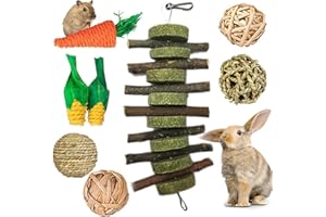 mellystore Juguetes para Masticar Hámster, 8PCS Pequeños Animales Juguetes para Masticar, Juguetes Masticables de Madera, Natural Molar Juguetes para para Hámster, Conejos, Cobayas,Jerbos de Cobayas