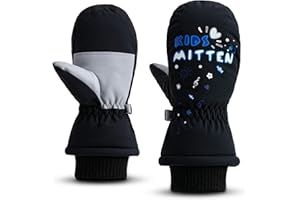 ThxToms Mitaines de Gants de Ski pour Enfants Gants de Ski Hiver -15℃ | Coupe-Vent Imperméable Chaud | Temps Froid épaissi en PU | Sports de Plein air Snowboard Ski | Garçon et Fille de 2 à 10 Ans