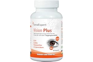 ‎SANAEXPERT SanaExpert® Vision Plus – Mit Vitamin A für die normale Sehkraft sowie Lutein, Zeaxanthin, Q10, Vitamin C, E, Zink & Selen – 60 Kapseln – Made in Germany