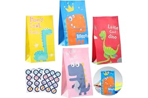 ZITFRI 28 sztuk torebek papierowych na prezenty, torebki imprezowe, kolorowe torebki papierowe, 28 torebek na upominki z 48 naklejkami, papierowymi naklejkami, torebkami na prezenty, na urodziny