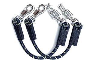 JA HORSE Fascetta elastica per trasporto con gancio antipanico e chiusura a scatto per cavalli, scatola e stalla (60 cm, set – nero)