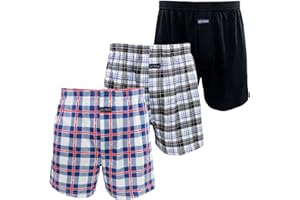 KACOUNI 3 Pièces Caleçon Lâche Homme 100% Coton Tricot Amples Respirants Ultra Confortables sous-vêtements Homme M - 3XL