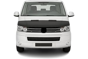 OMAC Protège Capot compatible avec VW Transporter Multivan Caravelle T5 2010 à 2015, Bra de Capot Protection, Noir