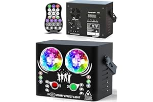 Luci Discoteca per Feste, INNOLAND Palla Discoteca Luci DJ & Palco con Professionalità DMX, Luci da Discoteca Attivate dal Suono, Luce Stroboscopica LED RGBW Proiettore per Party Halloween Club Bar