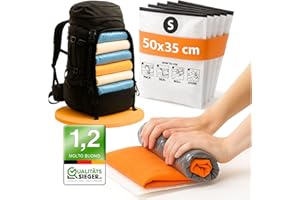 PACKDUDE Sacchetti Sottovuoto Vestiti Viaggio (Arrotolare) I 8 PEZZI I Taglia S: 50x35cm I Buste Sottovuoto Vestiti da Viaggio I Sacco Senza Valvola I Sacchi Sottovuoto da Viaggio per Valigia e Zaino
